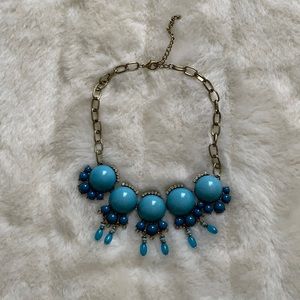 Blue Bead Statement Necklace